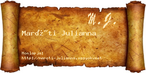 Maróti Julianna névjegykártya